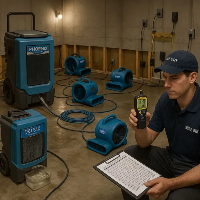 Structural Drying and Dehumidification process in Murillo Colonia, TX